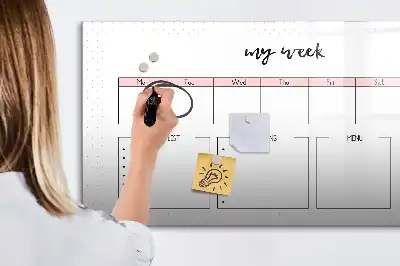 Magnetischer Wochenplaner beschreibbare Tafel