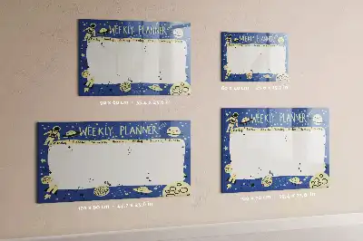 Magnetische Schreibtafel mit kosmischem Wochenplaner-Design