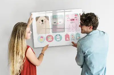 Schreib-Magnettafel mit Motiv Fröhliche Tiere