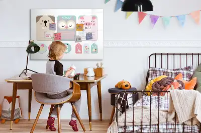 Schreib-Magnettafel mit Motiv Fröhliche Tiere