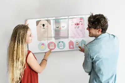 Schreib-Magnettafel mit Motiv Fröhliche Tiere