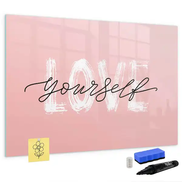Beschreibbare Magnettafel mit Motiv Liebe dich selbst