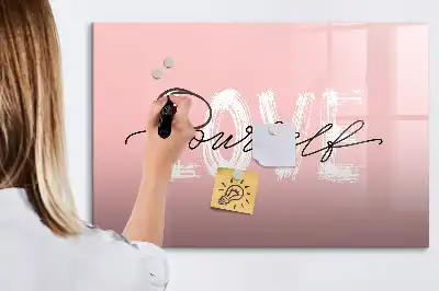 Beschreibbare Magnettafel mit Motiv Liebe dich selbst