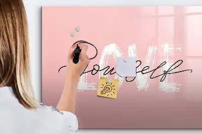 Beschreibbare Magnettafel mit Motiv Liebe dich selbst