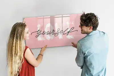 Beschreibbare Magnettafel mit Motiv Liebe dich selbst