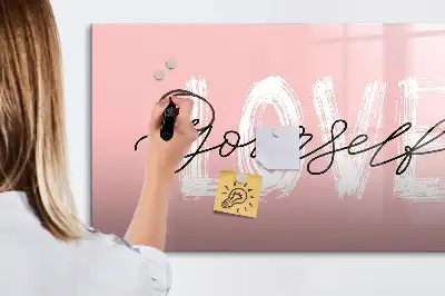 Beschreibbare Magnettafel mit Motiv Liebe dich selbst