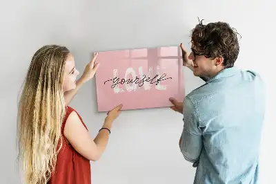 Beschreibbare Magnettafel mit Motiv Liebe dich selbst