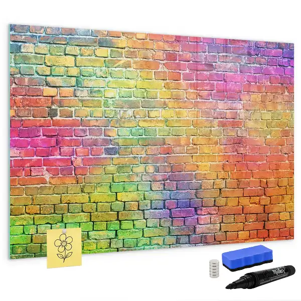 Schreib-Magnettafel mit bemaltem Wanddesign