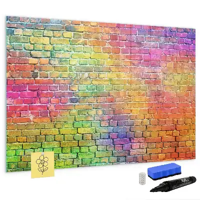 Schreib-Magnettafel mit bemaltem Wanddesign