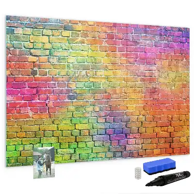 Schreib-Magnettafel mit bemaltem Wanddesign