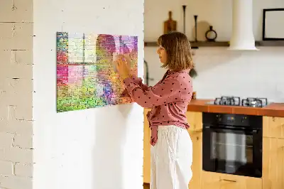 Schreib-Magnettafel mit bemaltem Wanddesign