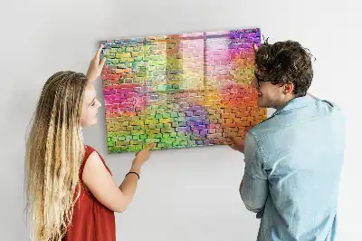 Schreib-Magnettafel mit bemaltem Wanddesign