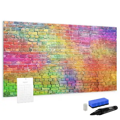 Schreib-Magnettafel mit bemaltem Wanddesign