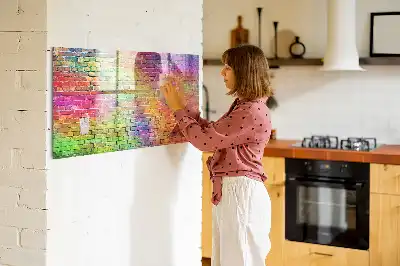 Schreib-Magnettafel mit bemaltem Wanddesign