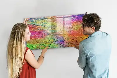 Schreib-Magnettafel mit bemaltem Wanddesign