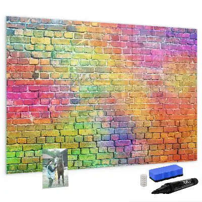 Schreib-Magnettafel mit bemaltem Wanddesign
