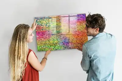 Schreib-Magnettafel mit bemaltem Wanddesign