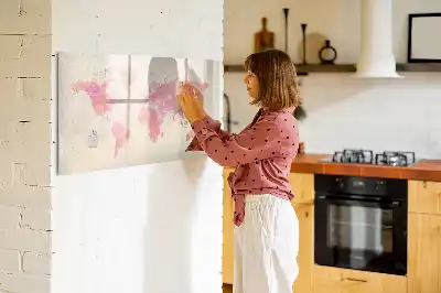 Schreib-Magnettafel mit Aquarell-Weltkarte