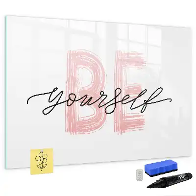 Schreib-Magnettafel mit dem Text Sei du selbst