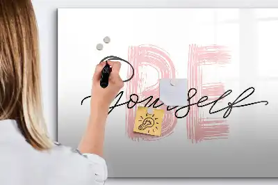 Schreib-Magnettafel mit dem Text Sei du selbst