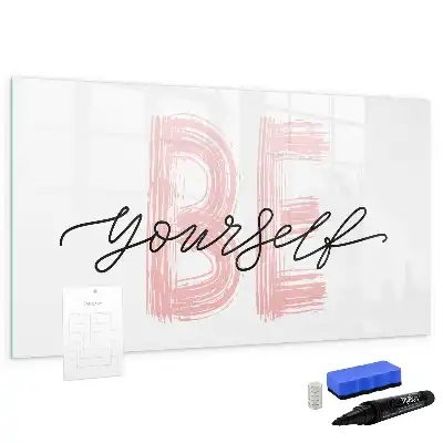 Schreib-Magnettafel mit dem Text Sei du selbst