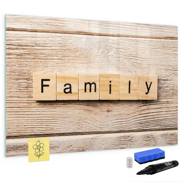 Beschreibbare Magnettafel Design Familie