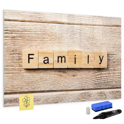 Beschreibbare Magnettafel Design Familie