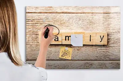 Beschreibbare Magnettafel Design Familie