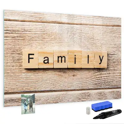Beschreibbare Magnettafel Design Familie