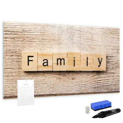 Beschreibbare Magnettafel Design Familie