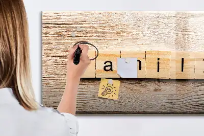 Beschreibbare Magnettafel Design Familie