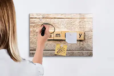 Beschreibbare Magnettafel Design Familie