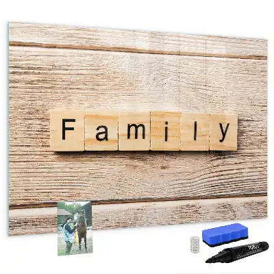 Beschreibbare Magnettafel Design Familie