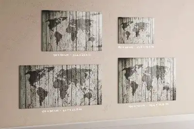Weltkarte als beschreibbare Magnettafel