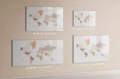Schreib-Magnettafel mit detaillierter Weltkarte