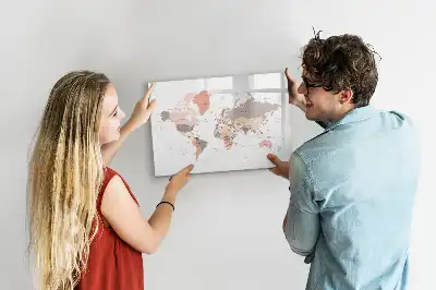Schreib-Magnettafel mit detaillierter Weltkarte
