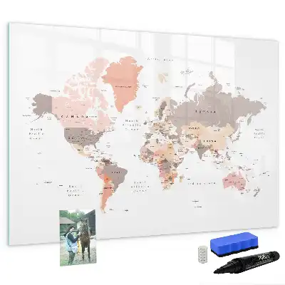 Schreib-Magnettafel mit detaillierter Weltkarte