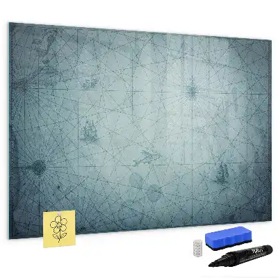 Beschreibbare Magnettafel im Vintage-Kartendesign