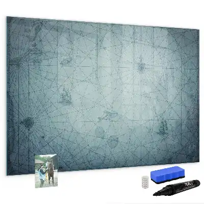 Beschreibbare Magnettafel im Vintage-Kartendesign