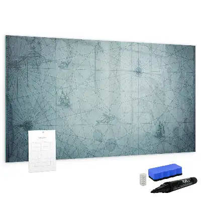 Beschreibbare Magnettafel im Vintage-Kartendesign