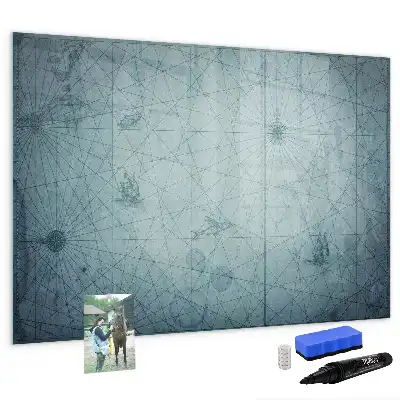 Beschreibbare Magnettafel im Vintage-Kartendesign