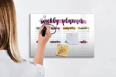 Schreib-Magnettafel als handschriftlicher Planer