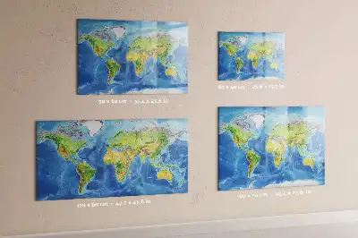 Weltkarte als beschreibbare Magnettafel