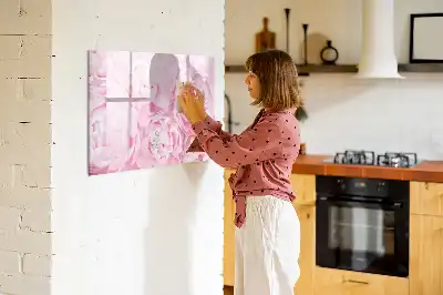 Magnettafel mit Motiv blühende Blumen und beschreibbarer Oberfläche