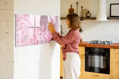 Magnettafel mit Motiv blühende Blumen und beschreibbarer Oberfläche
