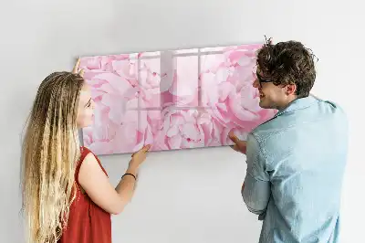 Magnettafel mit Motiv blühende Blumen und beschreibbarer Oberfläche