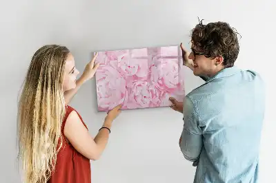 Magnettafel mit Motiv blühende Blumen und beschreibbarer Oberfläche