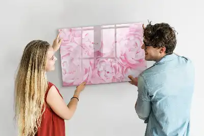 Magnettafel mit Motiv blühende Blumen und beschreibbarer Oberfläche