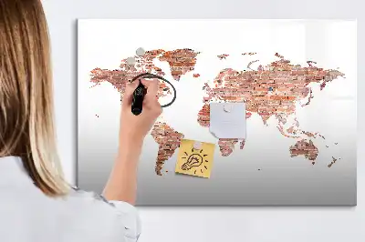 Magnetische Schreibtafel mit Motiv Alte Karte auf Ziegeln