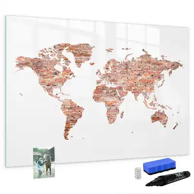 Magnetische Schreibtafel mit Motiv Alte Karte auf Ziegeln